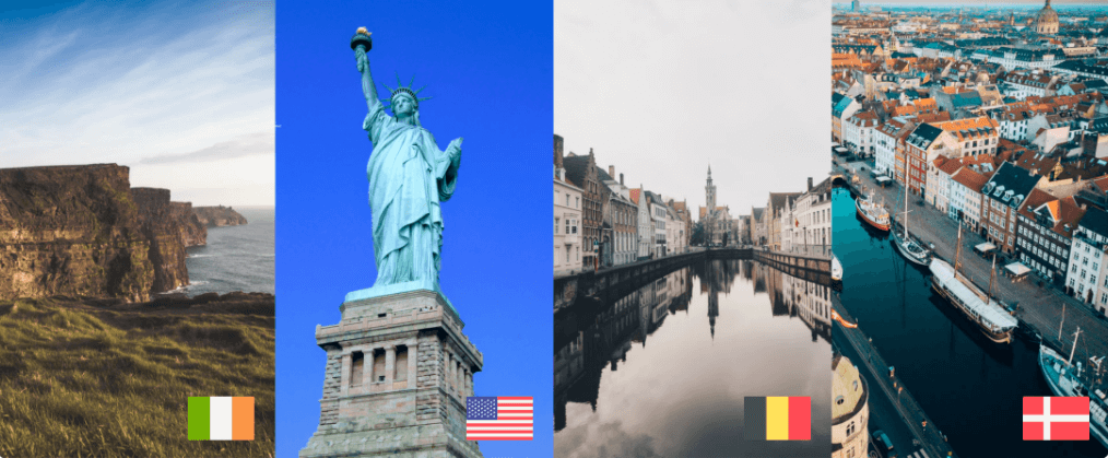 Ireland USA Belgium Denmark