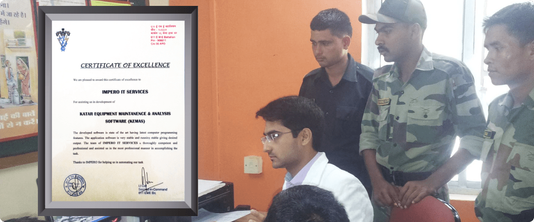Certificate of Excellence from Indian Army