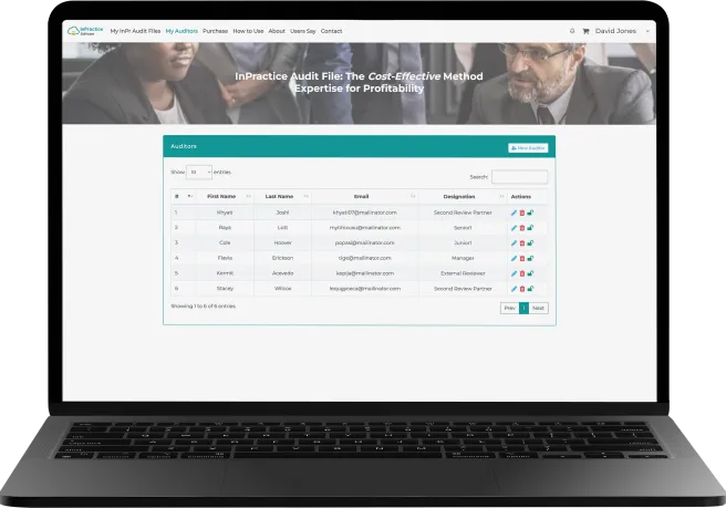 inPractice software mocup